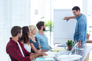 coworkers in a training meeting