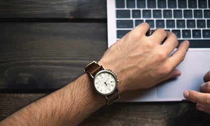 closeup of a wrist watch