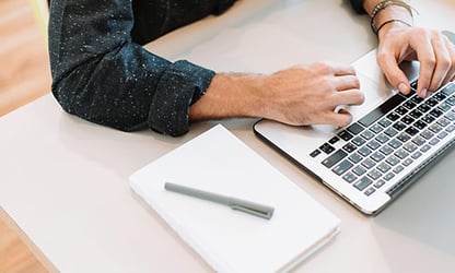 worker using a laptop